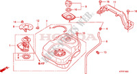 DEPOSITO COMBUSTIVEL para Honda SH 125 R, REAR DRUM BRAKE, TOP BOX 2010