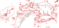 GUARDA LAMAS TRASEIRO para Honda SH 125 R, REAR DRUM BRAKE, TOP BOX 2010