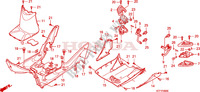 PAINEL PISO/ESTRIBO ASSENTO TRAS. para Honda SH 125 R, REAR DRUM BRAKE, TOP BOX 2010