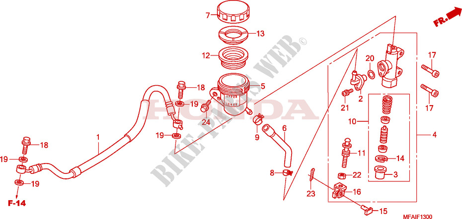 BOMBA PRINCIPAL TRASEIRA CILINDRO(CBF1000) para Honda CBF 1000 2008