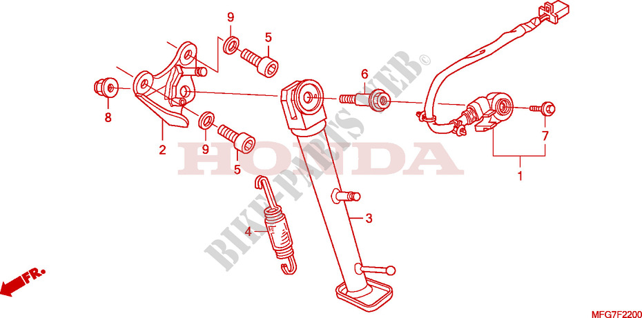 DESCANCO para Honda CB 600 F HORNET STRIPES 34HP 2009
