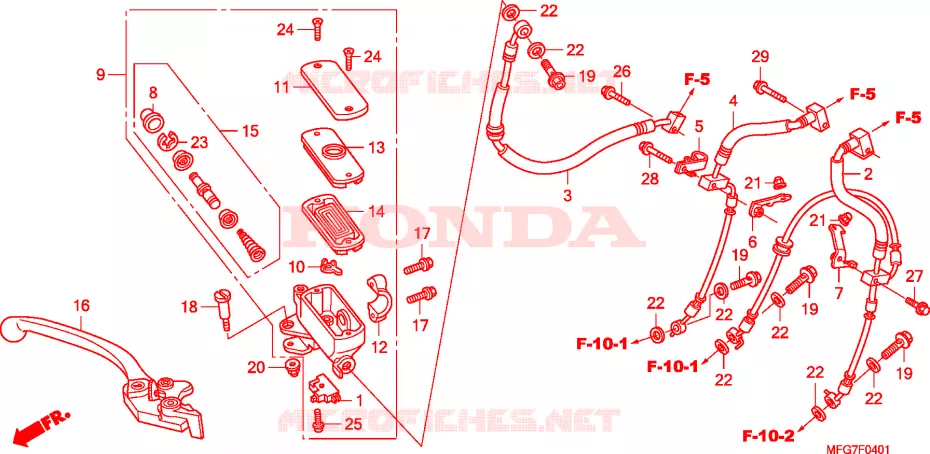 TRAVAO FR.BOMBA PRINCIPAL(CB600FA/FA3) Honda MOTO 600 HORNET 2009  CB600FA9