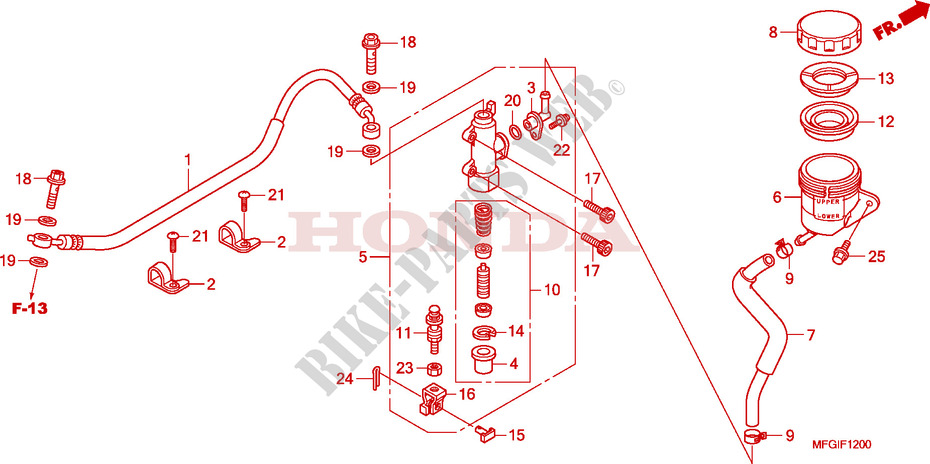 REAR BRAKE MASTERCYLINDER para Honda CB 600 F HORNET RAYURES 2010