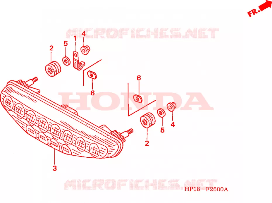 LUZ TRASEIRA Honda ATV 450 FOURTRAX 2008  TRX450R8