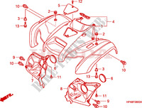 GUARDA LAMAS FRENTE para Honda FOURTRAX 420 RANCHER 4X4 Manual Shift 2008