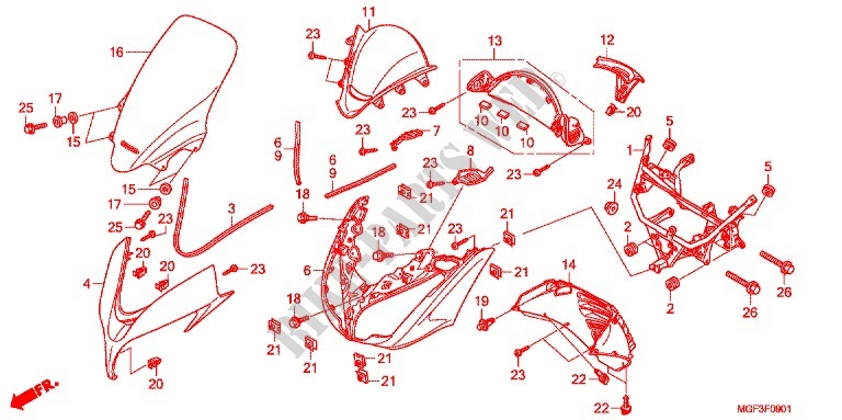 CARENAGEM FRONTAL (FJS600A9 2KO/FJS600AB/DB) para Honda SILVER WING 600 ABS 2014