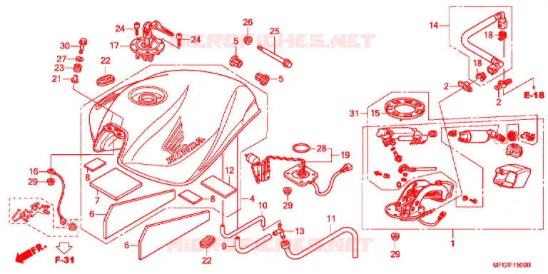 DEPOSITO COMBUSTIVEL Honda MOTO 600 HORNET 2012  CB600FAC