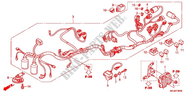 CABLAGEM/BATERIA para Honda CBF 1000 ABS 2013