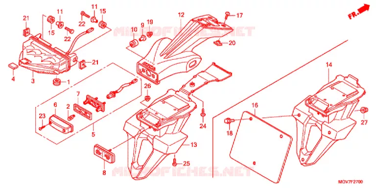 LUZ TRASEIRA(2) Honda MOTO 600 CBR 2012  CBR600FAC