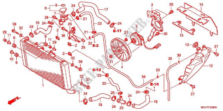 RADIADOR para Honda CBR 600 F ABS 2014