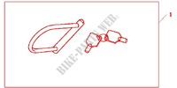 HONDA U LOCK (TYPE M) para Honda SH 125 TOP CASE BRONZE 5F 2012