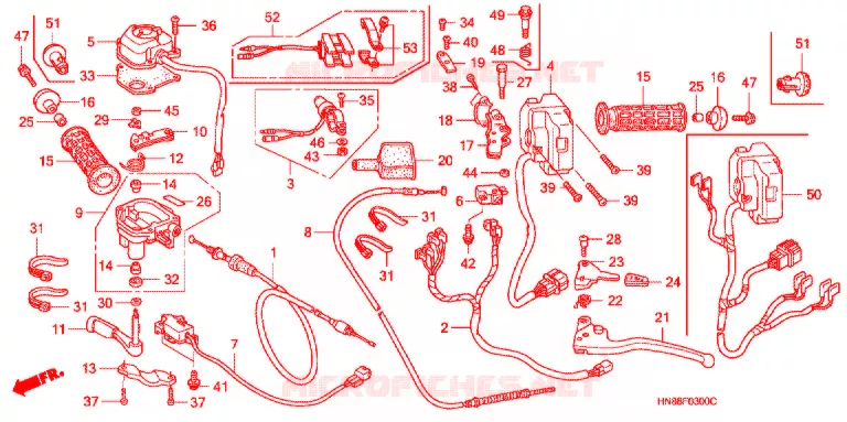 MANETE/INTERRUPTOR/CABO(1) Honda ATV 680 FOURTRAX 2012  TRX680FAC