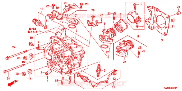 CILINDRO/CABECA MOTOR Honda SCOOTER 125 PCX 2013  WW125EX2C