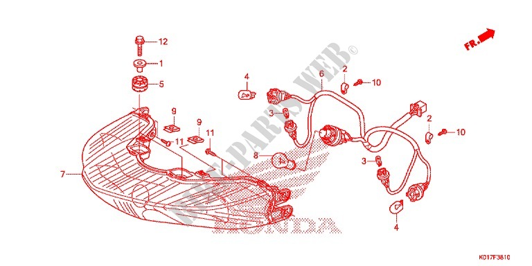 LUZ COMBINADA TRASEIRA para Honda SH 150 SPECIAL 3F 2013