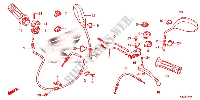 MANETE/INTERRUPTOR/CABO(1) para Honda SH MODE 125 2014