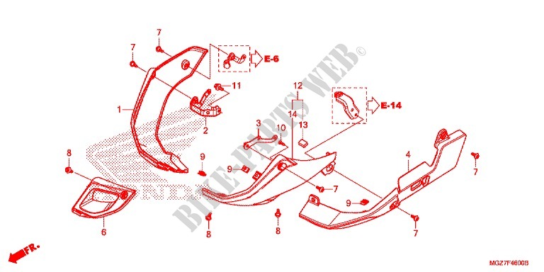 CARENAGEM INFERIOR  para Honda CB 500 X ABS 2014