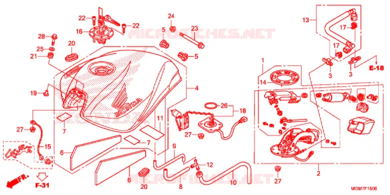 DEPOSITO COMBUSTIVEL Honda MOTO 600 HORNET 2013  CB600FD