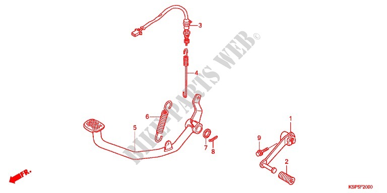 DESCANCO CENTRAL/PEDAL TRAVAOES para Honda CB 150 INVICTA 2012