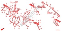 POUSA PES/BRACO DE CONTRA GOLPE/ PEDAL MUDANCAS para Honda CBR 1000 RR FIREBLADE VERMELHO 2012