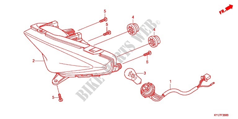 LUZ TRASEIRA(2) para Honda CBR 250 R BLANCHE 2013