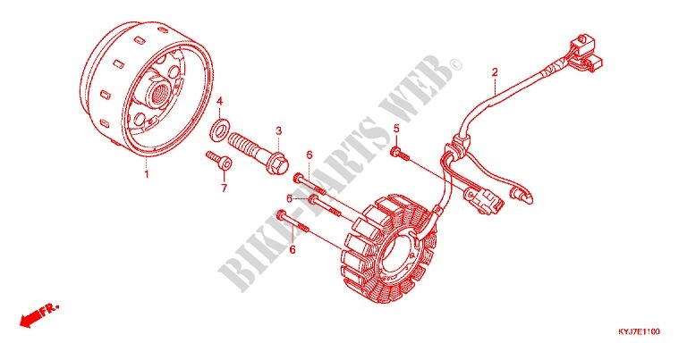 TAMPA CARTER ESQUERDA/ GERADOR(2) para Honda CBR 250 R BLANCHE 2013