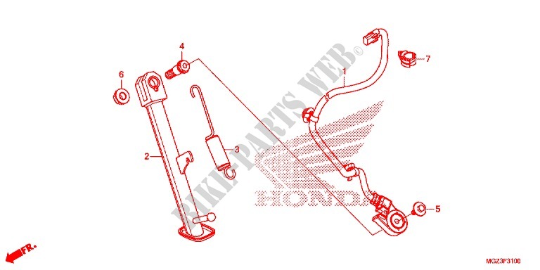 DESCANCO CENTRAL/PEDAL TRAVAOES para Honda CBR 500 R ABS BLANCHE 2013