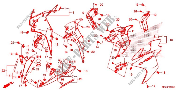 CAPO MEDIO para Honda CBR 500 R ABS BLANCHE 2013