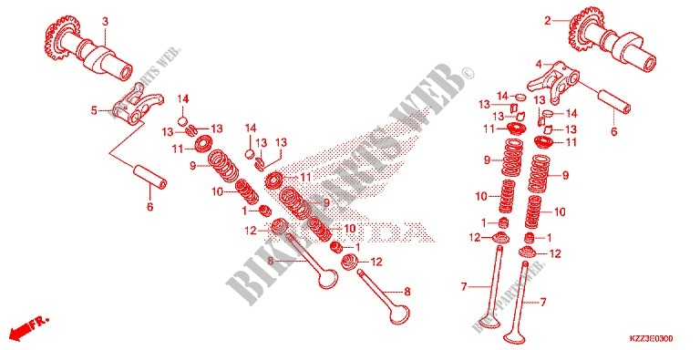 ARVORE CAMES/VALVULA para Honda CRF 250 M RED 2014