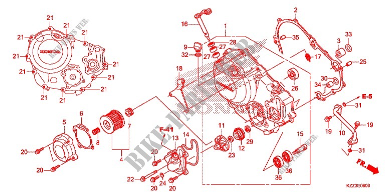 TAMPA CARTER DIREITA para Honda CRF 250 M ROSSO 2014