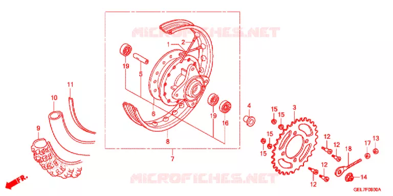 RODA TRASEIRA Honda MOTO 50 CRF 2013  CRF50FC