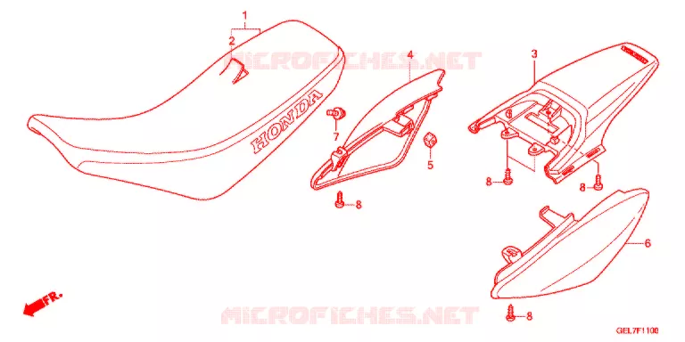 BANCO/GUARDA-LAMAS TRASEIRO Honda MOTO 50 CRF 2014  CRF50FE