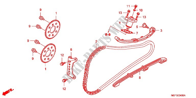 CORRENTE ARVORE CAMES/TENSOR para Honda SILVER WING 600 2011