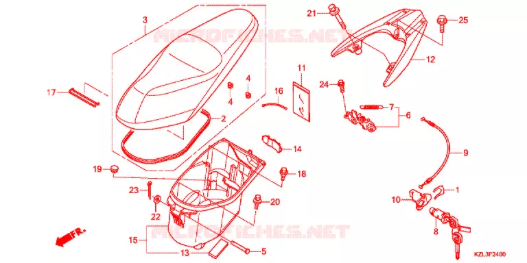 BANCO/CAIXA BAGAGEM Honda SCOOTER 110 VISION 2015  NSC110MPDE