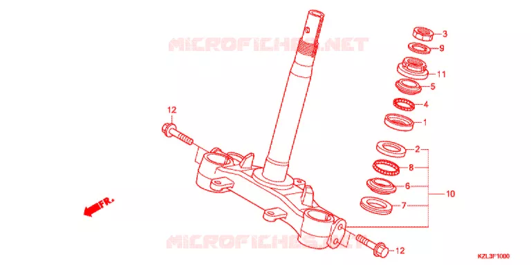 COLUNA DIRECCAO/PONTE SUPERIOR Honda SCOOTER 110 VISION 2015  NSC110E
