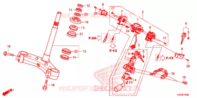 T DA FORQUILHA - CHAVE DE CHAVE (E/ED/F/MA) Honda SCOOTER 300 FORZA 2013  NSS300D