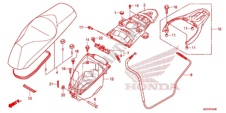 BANCO/CAIXA BAGAGEM para Honda SH 125 ABS D SPECIAL 5ED 2013