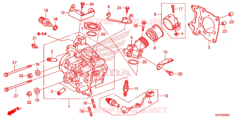 CILINDRO/CABECA MOTOR Honda SCOOTER 150 SH 2013  SH150AD