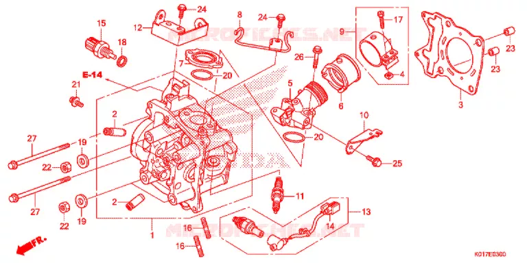 CILINDRO/CABECA MOTOR Honda SCOOTER 150 SH 2013  SH150AD