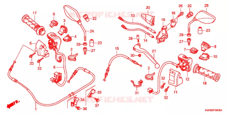 MANETE/INTERRUPTOR/CABO(1) Honda SCOOTER 125 PCX 2013  WW125SD