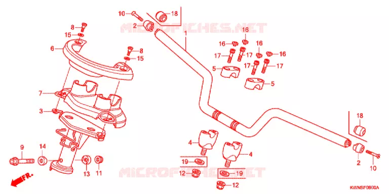 PUNHO GUIADOR/COBERTURA GUIADOR Honda SCOOTER 125 PCX 2013  WW125SD