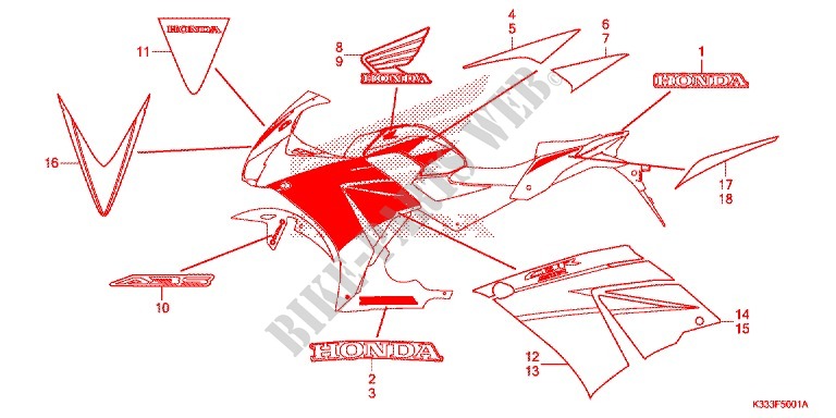EMBLEMA/FAIXA (2) para Honda CBR 250 R ABS 2015
