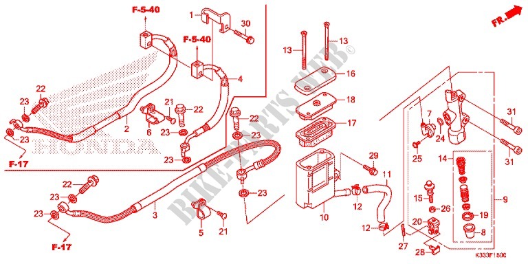 BOMBA PRINCIPAL TRASEIRA CILINDRO para Honda CBR 250 R ABS 2015