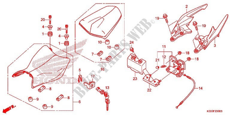 ASSENTO SIMPLES(2) para Honda CBR 300 ABS 2015