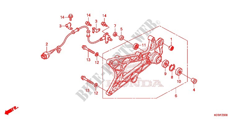 BRACO OSCILANTE/CORPO CORRENTE para Honda SH 125 ABS D TOP CASE 2014