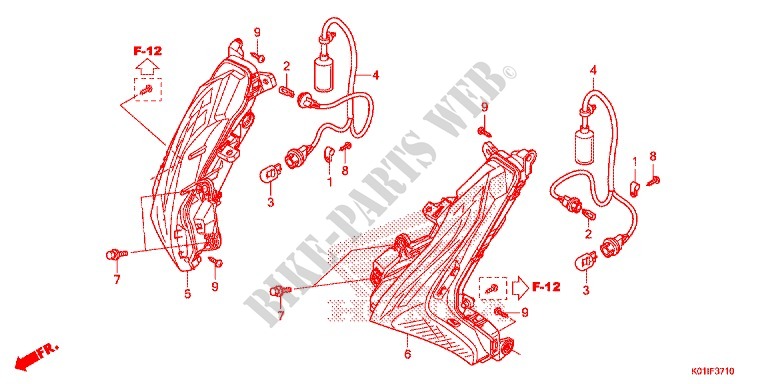 PISCA FRENTE para Honda SH 125 ABS D TOP CASE 2014