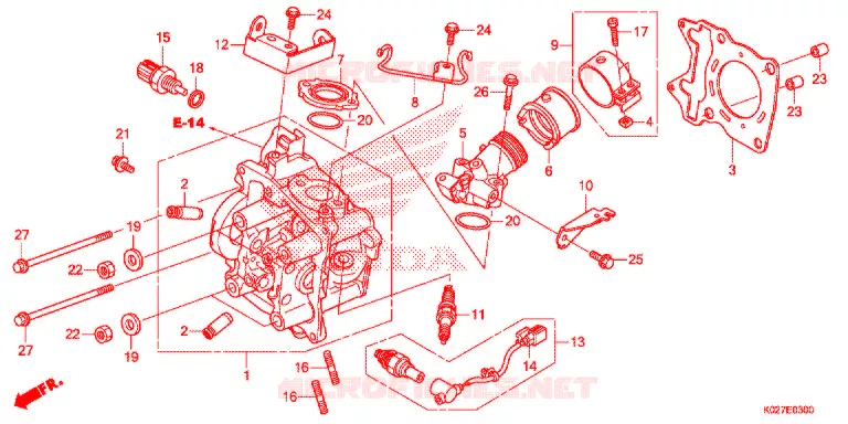 CILINDRO/CABECA MOTOR Honda SCOOTER 150 SH 2014  SH150AE