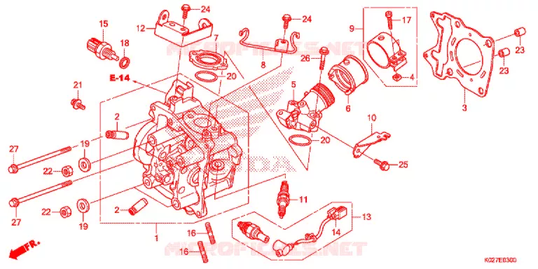 CILINDRO/CABECA MOTOR Honda SCOOTER 150 SH 2014  SH150SE