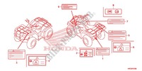 ETIQUETA CUIDADO(1) para Honda FOURTRAX 420 RANCHER 4X4 ES RED 2014