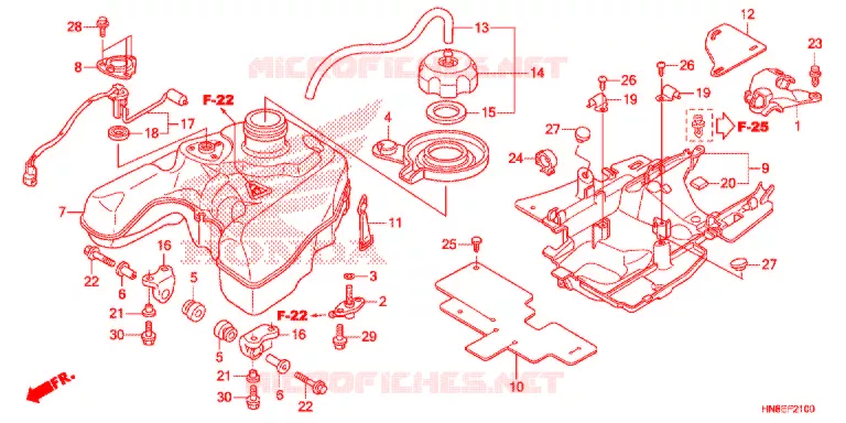 DEPOSITO COMBUSTIVEL Honda ATV 680 FOURTRAX 2015  TRX680FAF