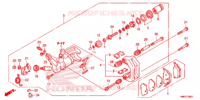 PINCA TRAVAO TRASEIRO Honda ATV 680 FOURTRAX 2015  TRX680FAF